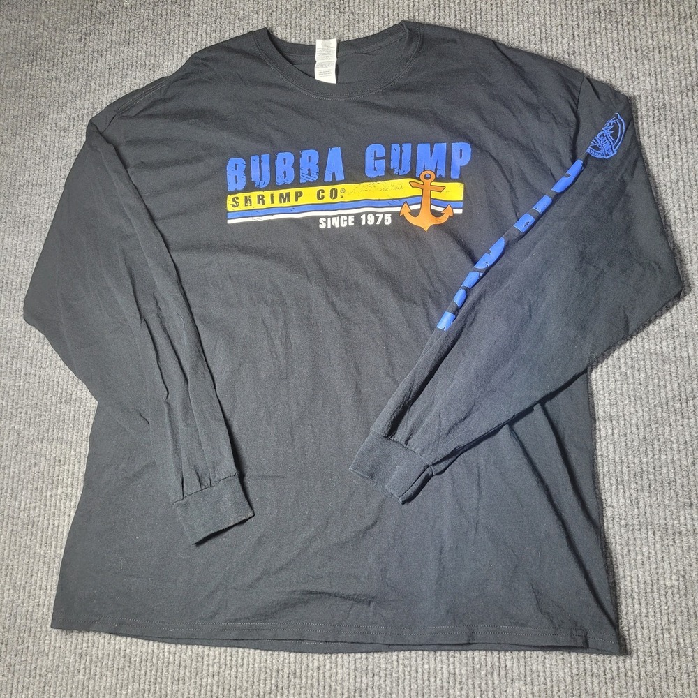 Unisex  Bubba Gump Shrimp Co. T-Shirt Long Sleeve Size 2XL Blue‎ Biloxi Missippi
